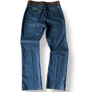 Ralph Lauren jeans Co. women’s denim Leather waistband Sz 4 P vintage pants EUC